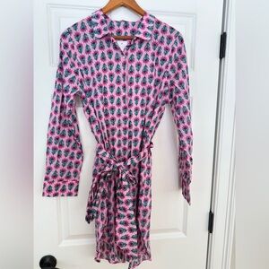 J.Crew Pink Floral Long Sleeve Dress